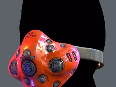 Gas mask helmet 3d model scifi Low-poly  Low-poly 3D model