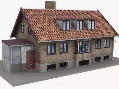 Realistic European City Block Building 28 3D model