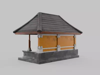 Bale Sakanem Traditional Pavilion Structure 3D model