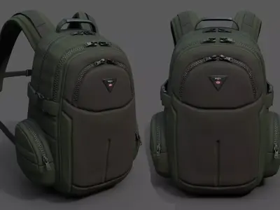 Backpack Camping Generic military combat soldier  Low-poly 3D model
