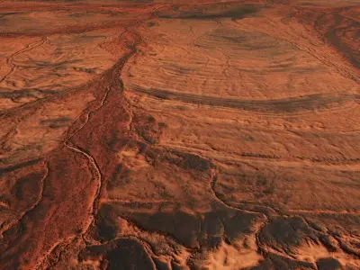 Mars Surface Mountain Terrain Landscape Desert PBR 11 Low-poly 3D model