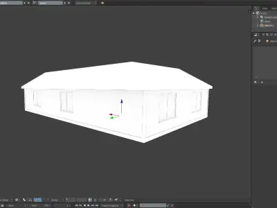 American House  House02  Low-poly without Textures Low-poly 3D model