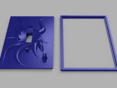 Custom light switch cover - Tree trunk with key holder -  3D print model