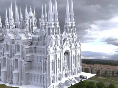 Fantasy Cathedral Very Grand gothic 3D model