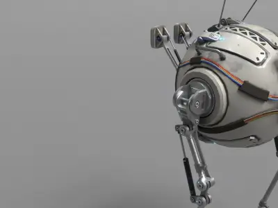 DOBO Drone mechanical robot character Low-poly 3D model