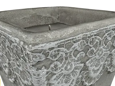 Candle 1 concrete in square shape 3D model