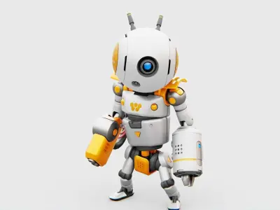 INDUSTRIAL BOT RIGGED 3D model