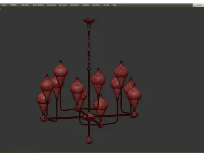 FASHION BRASS EXCLUSIVE CHANDELIER 3 Low-poly 3D model