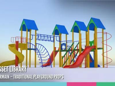 Taman Bermain Traditional Playground Props 3D model