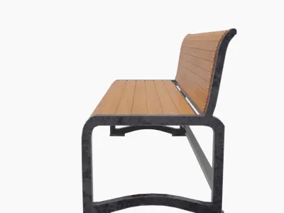 Street Bench V3 Low-poly 3D model