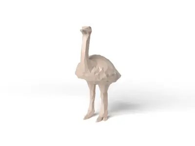 Ostrich Low Poligonal Low-poly 3D model