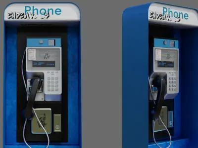 Payphone Low-poly 3D model buy