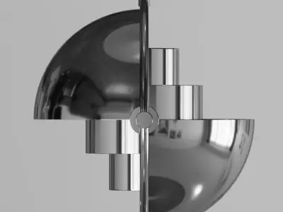 Chandelier Louis Weisdorff Multi-lite Pendant Chrome 3D model