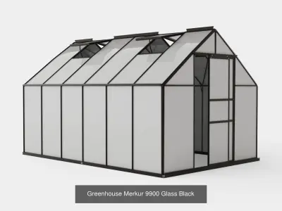 Collection of Greenhouse Merkur Glass Black - 3 Models 3D Model Pack