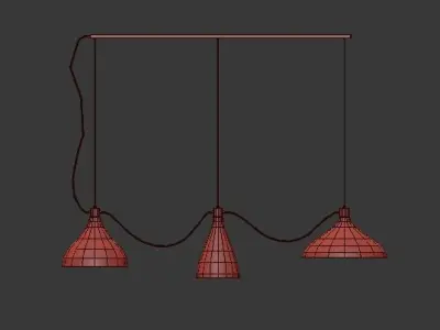 swell 3 string mixed pendant lamps 3D model