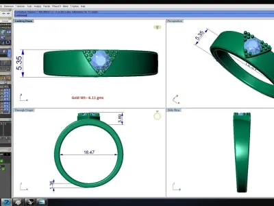 Solitaire Wedding Engagement Women Band Ring 3D print model purchase
