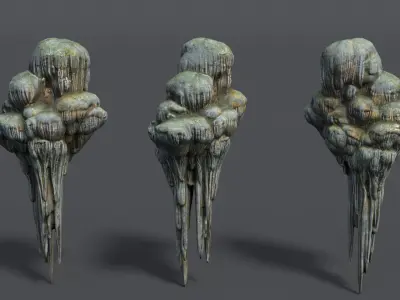 9 Modular Cave Formations - 250218 Low-poly 3D model