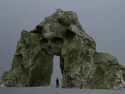 Skull Cave Low-poly 3D model