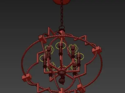 Open 8 Light Chandelier 3D model
