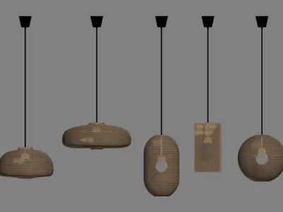 Minimalist Pendant Light 3D Model Set 3D model