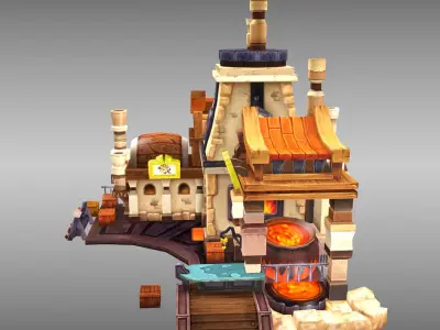 Blacksmith toon Low-poly 3D model