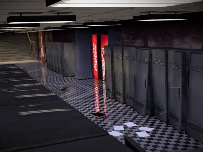 School Locker Horror sceen 3D model