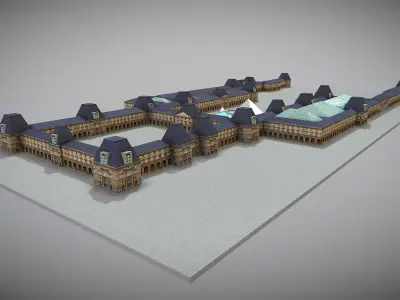 Louvre Museum Low-poly 3D model