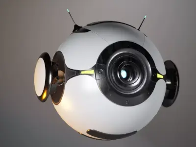 Sci-Fi Spherical Drone Low-poly 3D model