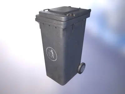 Wheeled Bin Low-poly 3D model