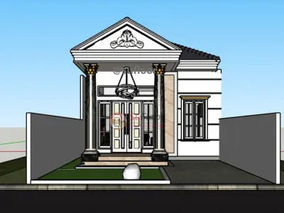 House 7x24m code 411 - Sketchup 3D model