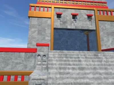 Aztec pyramid Free low-poly 3D model