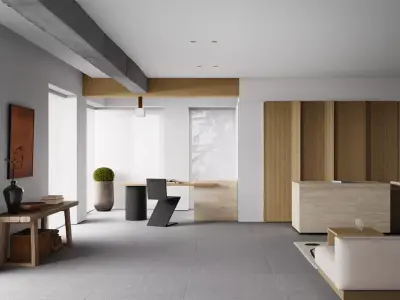 Modern minimalist living room 3D model