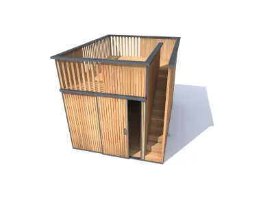 Garden house with roof terrace 3D model