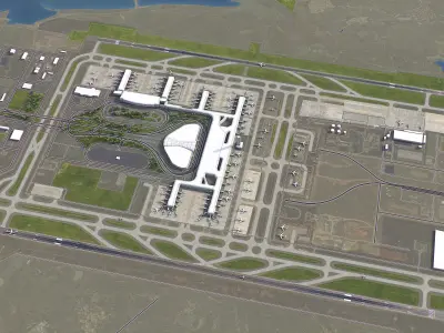 Wuhan - Tianhe Airport - WUH Low-poly 3D model