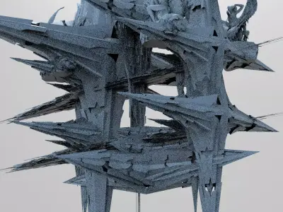 Angelic Sci fi Star City Towers huge 2  3D model