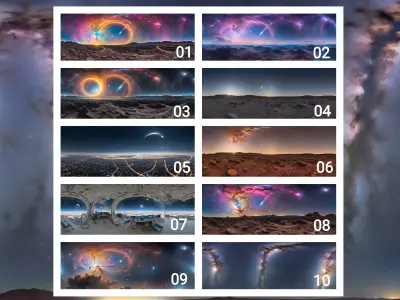 Space HDRI Pack 8K  Galaxy Planets  Nebula Sci-Fi 3D model