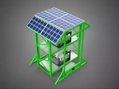 POWERED SOLAR PANEL ROOF IOT ROTARY HYDROPONIC GARDEN PLANT FARM 3D model