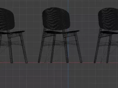 Set of 3 Modern Chairs - Game and Visualization Ready 3D Models Low-poly 3D model