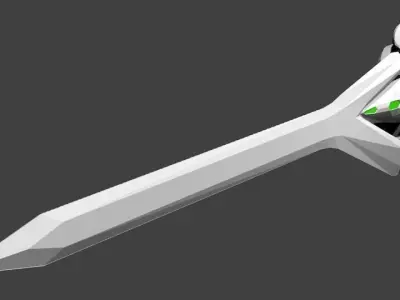 Sword Drone Concept Low-poly 3D model