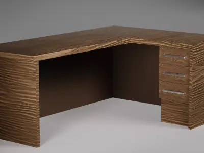 Office Desk 3D Model  Realistic Low Poly  PBR Textured Low-poly 3D model