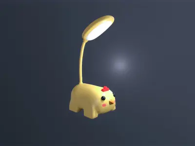 Chicken Desk Lamp Cute Low-poly 3D model