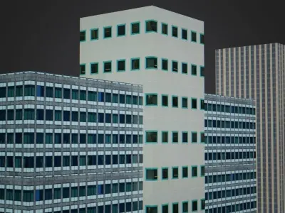 Ultra Low Poly 3D Buildings Low-poly 3D model