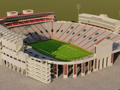 Vaught Hemingway Stadium Low-poly 3D model