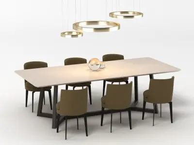 Flexform Dining Set 3D model