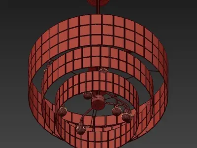 Capiz Tiered Chandelier 3D model