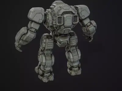 Mecha Robot Low-poly 3D model order