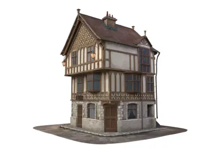 Medieval House 3D model 4