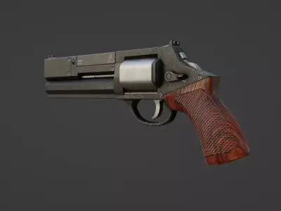 Scifi Revolver Low-poly 3D model
