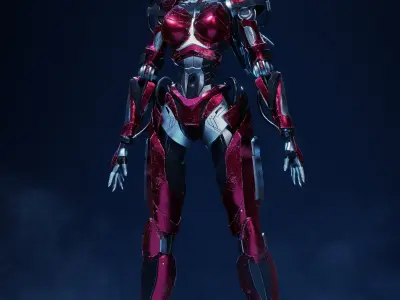 Android Empress 3D Rig Asset Low-poly 3D model