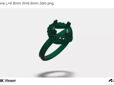 Woman Ring with Asscher Centre Stone 3D print model